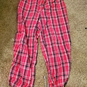 Pink plad pj pants